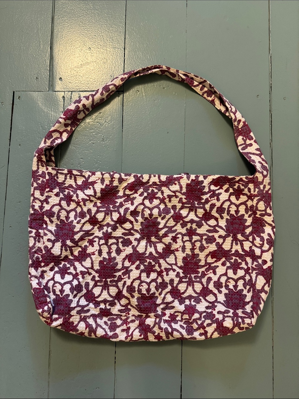 John robshaw Fabric Floral-Print Shoulder Bag in purples and Cream